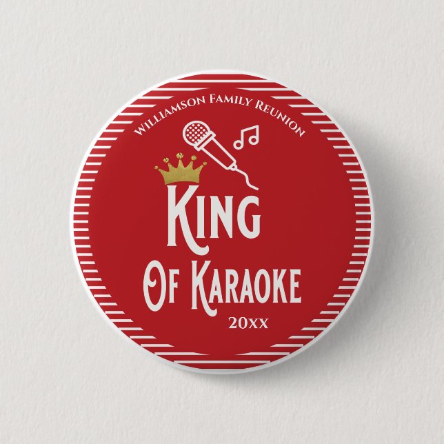 Wiedersehen King of Karaoke Singing Button (Vorderseite)