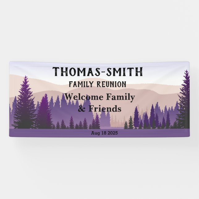 Wiedersehen Lila Mountain Scene Banner (Horizontal)