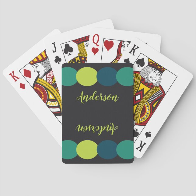 Wiedersehen Monogram, farbig Abstrakt Spielkarten (Rückseite)