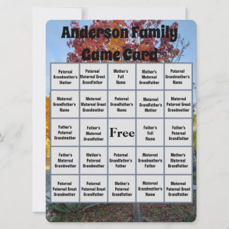 Wiedersehen Name Bingo Game - farbenfroher Fall Tr