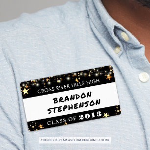 Wiedersehen Name Tag Gold Stars Benutzerdefinierte