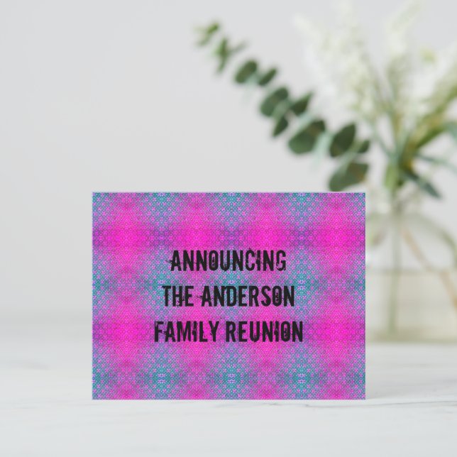 Wiedersehen Neon Pink Blue Gefärbte Krawatte Ankün Postkarte (Stehend Vorderseite)