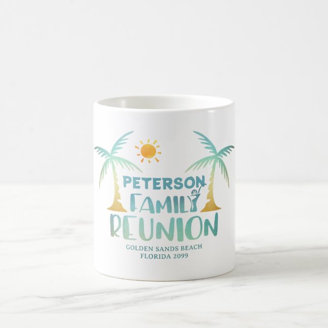 Wiedersehen Palm Tree Beach Name Kaffeetasse (Mittel)