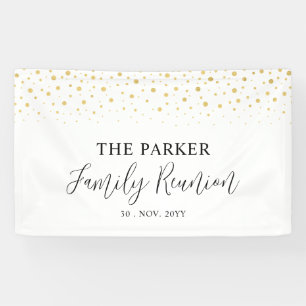 Wiedersehen-Party der Gold & Black Confetti-Famili Banner