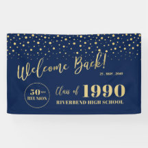 Wiedersehen-Party der Gold- und Navy-Confetti-Klas
