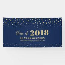 Wiedersehen-Party der Gold- und Navy-Confetti-Klas