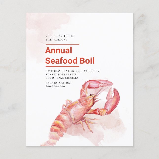 Wiedersehen-Party für die Jährliche Seafood-Boil-F (Vorderseite)