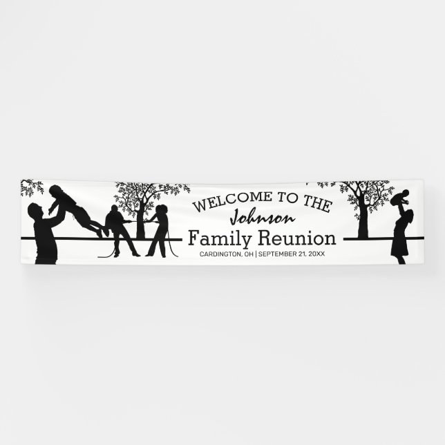 Wiedersehen-Party für personalisierte Familienbaum Banner (Horizontal)