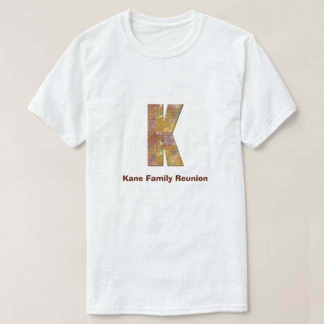 Wiedersehen Patchwork-Länderbrief K Monogramm T-Shirt (Design vorne)