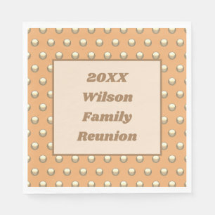 Wiedersehen Peach Gold Polka Dot Serviette