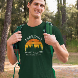 Wiedersehen Pine Trees Sunset Green T-Shirt