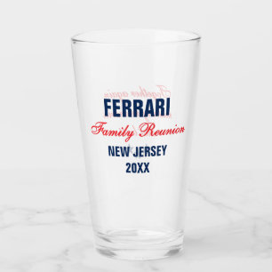 Wiedersehen Red Navy Personalisiert Glas