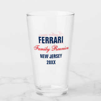 Wiedersehen Red Navy Personalisiert Glas