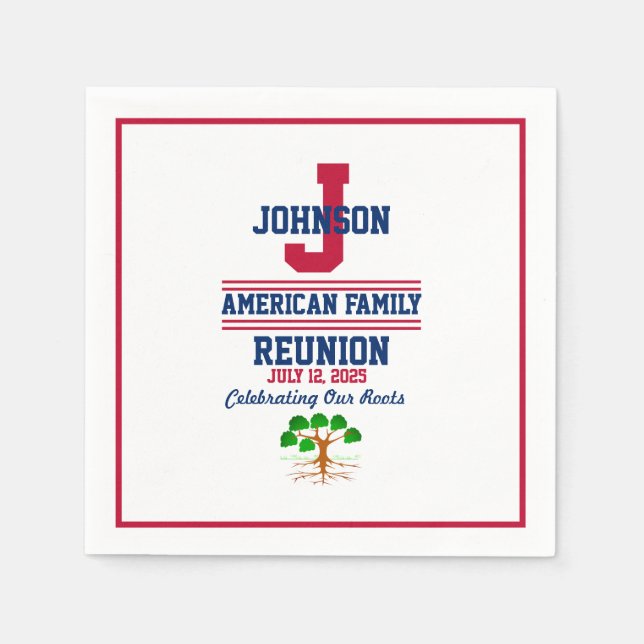 Wiedersehen Red White Blue, Familienname Serviette (Vorderseite)