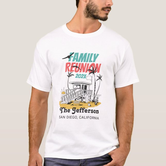 Wiedersehen Retro Beach Urlaub Vintag Custom T-Shirt (Vorderseite)
