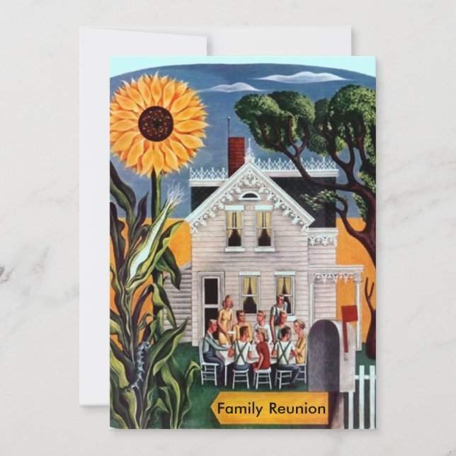Wiedersehen Rural Sunflower Porch Einladung (Vorderseite)