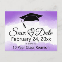 Wiedersehen Save the Date für die lila Wasserfarbe