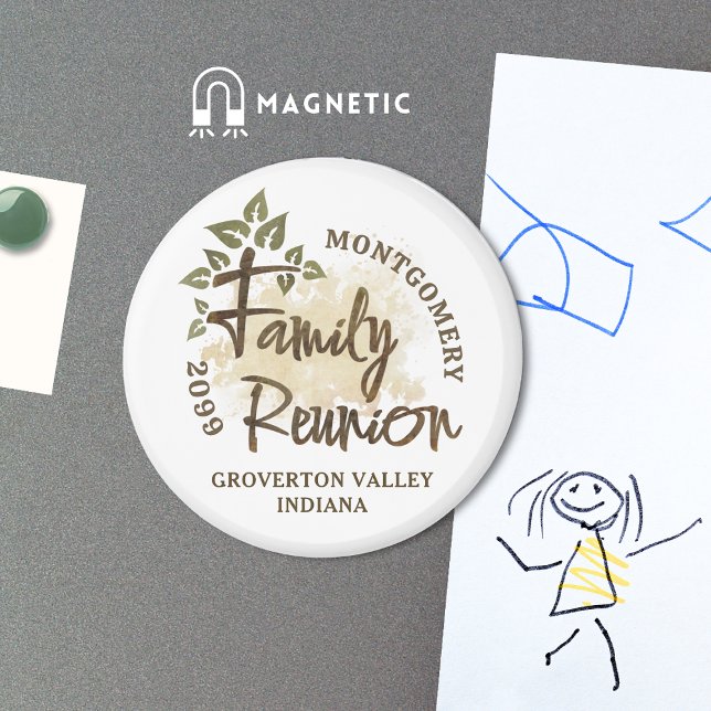 Wiedersehen-Skriptbaum-Jahr für Aquarellfarben Magnet (Von Creator hochgeladen)