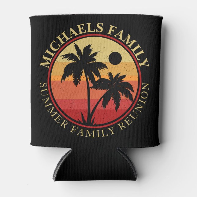 Wiedersehen Summer Sunset Beach Palm Tree Dosenkühler (Vorderseite)