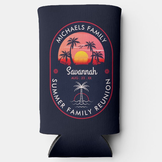Wiedersehen Summer Sunset Beach Palm Tree Selters Dosenkühler (Vorderseite)