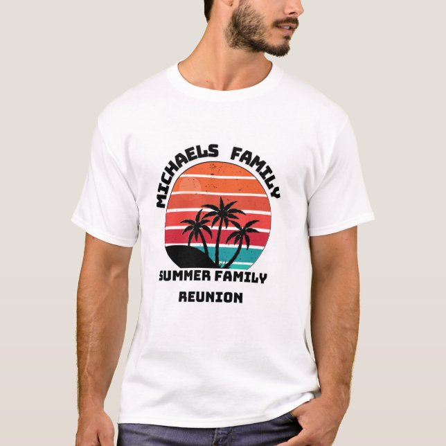 Wiedersehen Summer Sunset Beach Palm Tree T-Shirt (Vorderseite)