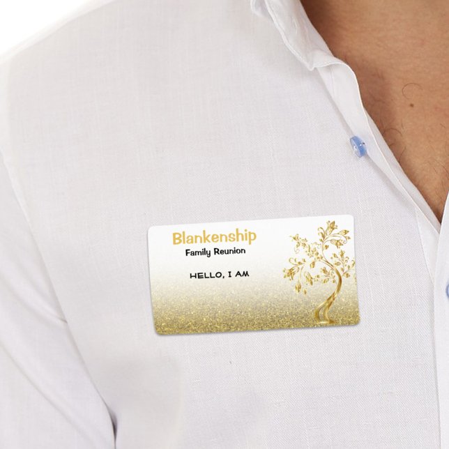 Wiedersehen Tree Art Gold Glitzer Namensmarken (Von Creator hochgeladen)