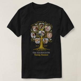 Wiedersehen Tree Familienfoto Collage Custom Gold T-Shirt