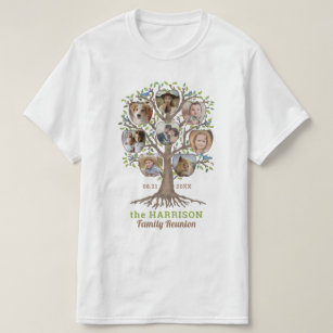 Wiedersehen Tree Family Foto Collage Personalisier T-Shirt