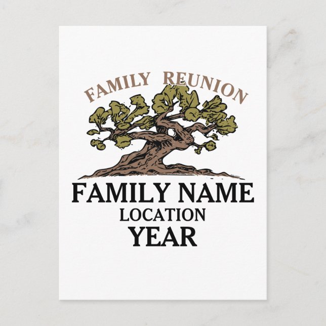 Wiedersehen-Tree-Postkarte der Familie Postkarte (Vorderseite)