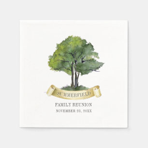 Wiedersehen Tree Ribbon Wasserfarbe Typografie Serviette