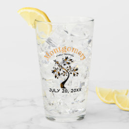 Wiedersehen Trendy Orange Black Tree Artwork Glas