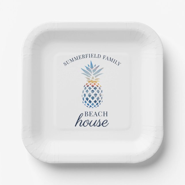 Wiedersehen Tropical Beach Summer Party Custom Pappteller (Vorderseite)