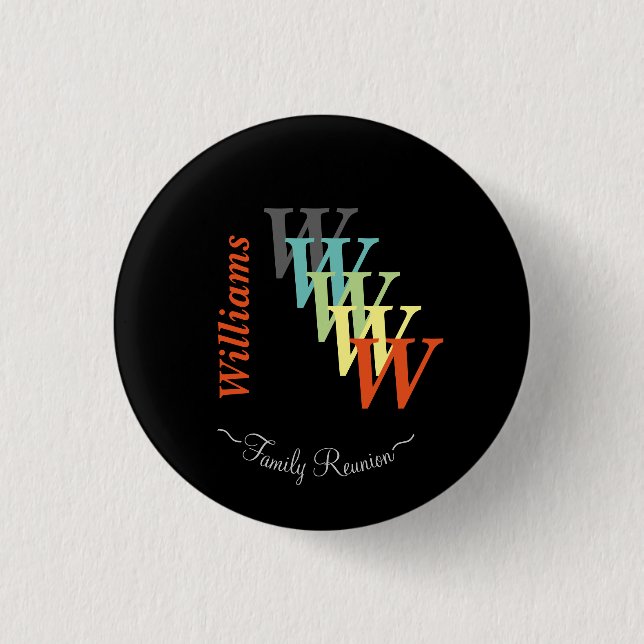 Wiedersehen Typografie für Familie Stilisierter Te Button (Vorderseite)