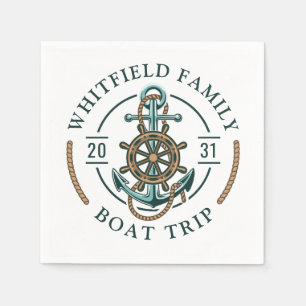 Wiedersehen Urlaub auf Nautical Boat Trip Family Serviette