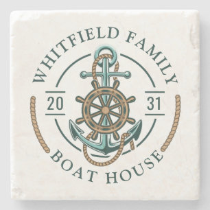 Wiedersehen Urlaub auf Nautical Boat Trip Family Steinuntersetzer