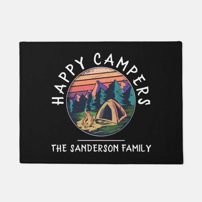 Wiedersehen Vacation RVing Familienname Camping Tr Fußmatte (Vorderseite)