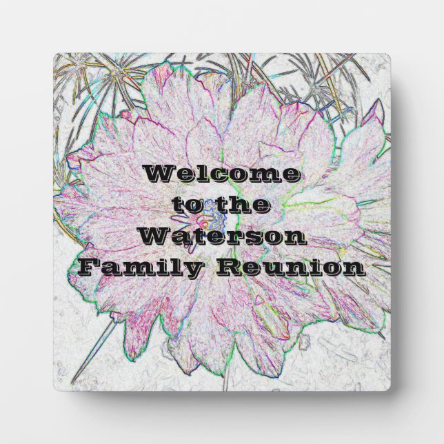 Wiedersehen Welcome Artistic Blumen Floral Fotoplatte (Vorderseite)