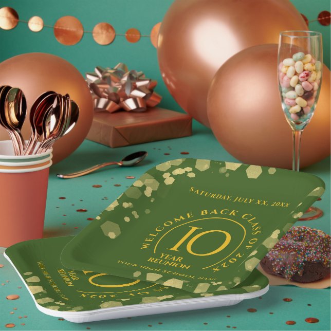 Wiedersehen zur Uni der Green & Gold School Pappteller (Multi)