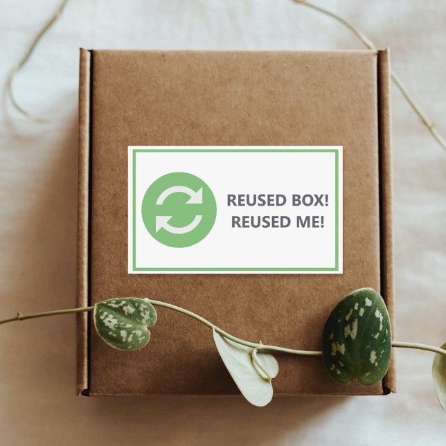 Wiederverbrauchte Box - Aufkleber wieder verwendet (Reused box - Reused me Sticker)