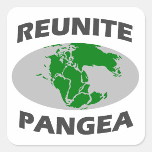 Wiedervereinigen Sie sich Pangea Quadratischer Aufkleber