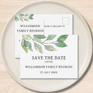 Wiedervereinigung der Familie Grün Save The Date Ankündigungspostkarte