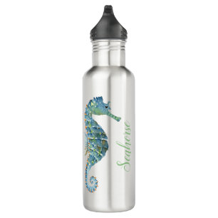 wiederverwendbare Wasserflasche - Schönes Seepferd Edelstahlflasche