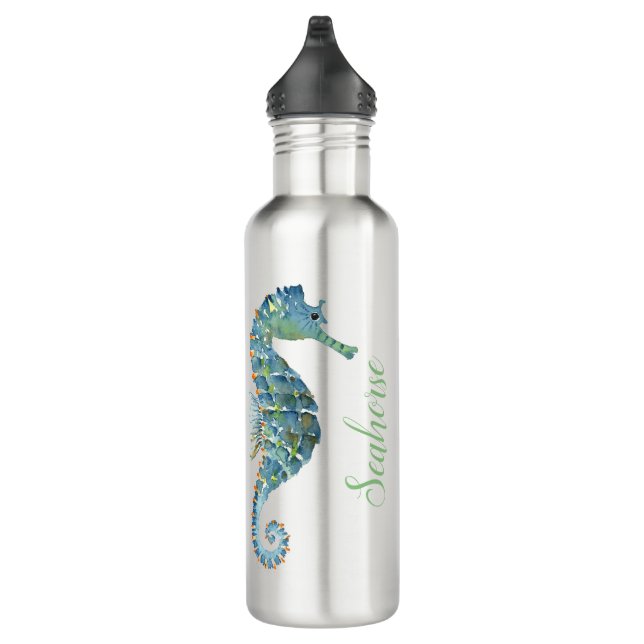 wiederverwendbare Wasserflasche - Schönes Seepferd Edelstahlflasche (Rechts)