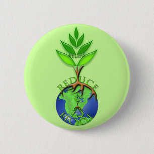 Wiederverwenden Reduzieren Recyceln Baum Erde Glob Button