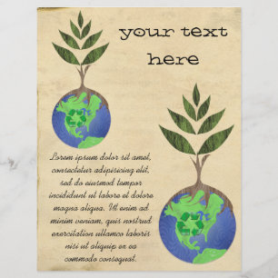 Wiederverwenden Reduzieren Recyceln Baum Erde Glob Flyer