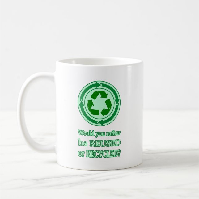Wiederverwendung und Recycle Kaffeetasse (Links)