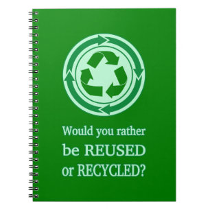 Wiederverwendung und Recycle Notizblock