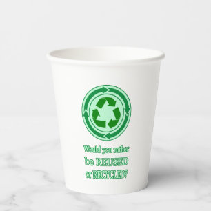 Wiederverwendung und Recycle Pappbecher