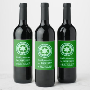 Wiederverwendung und Recycle Weinetikett