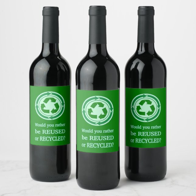 Wiederverwendung und Recycle Weinetikett (Flaschen)